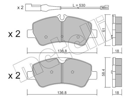 Комплект тормозных колодок (дисковых).) Metelli 22-0991-1