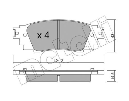 Комплект тормозных колодок (дисковых).) Metelli 22-1089-0