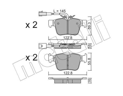 Комплект тормозных колодок (дисковых).) Metelli 22-1101-0