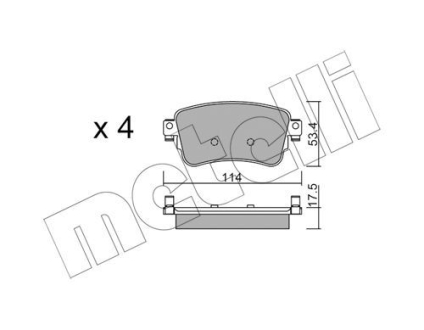 Комплект тормозных колодок (дисковых).) Metelli 22-1108-0