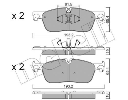 Комплект тормозных колодок (дисковых).) Metelli 22-1123-0 (фото 1)