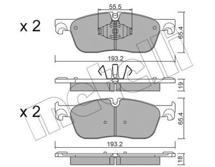 Комплект тормозных колодок (дисковых).) Metelli 22-1123-1 (фото 1)