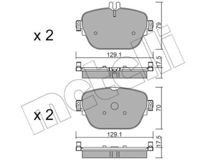 Комплект гальмівних колодок (дискових) Metelli 22-1138-0 (фото 1)