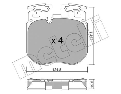 Комплект тормозных колодок (дисковых).) Metelli 22-1147-0 (фото 1)