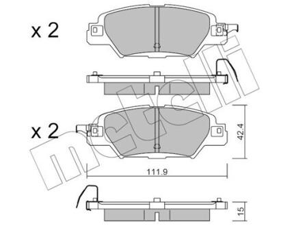 Комплект тормозных колодок (дисковых).) Metelli 22-1158-0