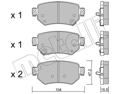 Комплект тормозных колодок (дисковых).) Metelli 22-1159-0