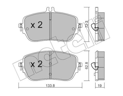 Комплект тормозных колодок (дисковых).) Metelli 22-1193-0