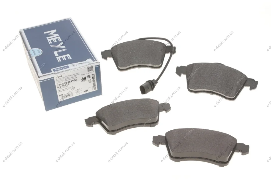 Колодки тормозные (передние) VW T4 90-03 R15 (с датчиком) MEYLE 025 218 8519/W (фото 1)