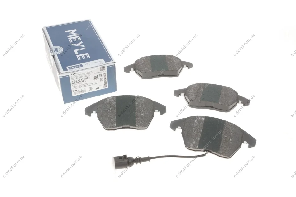 Колодки тормозные (передние) VW Caddy III/Golf/Jetta/Passat/Skoda Fabia/Octavia/SuperB 04- MEYLE 025 235 8720/PD (фото 1)