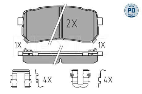 Комплект гальмівних колодок MEYLE 025 245 5915/PD