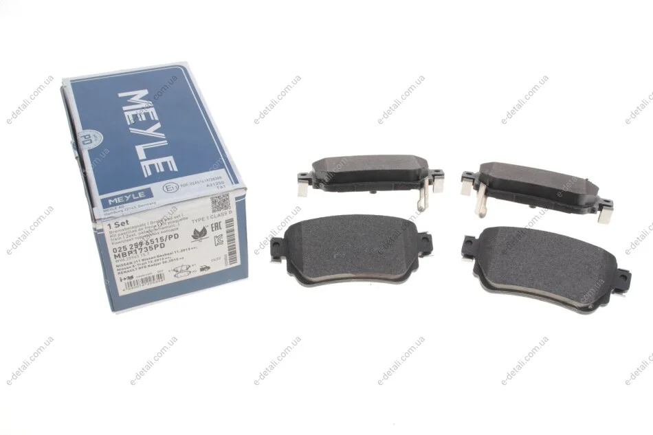Колодки тормозные (задние) Nissan Qashqai/ X-trail/ Renault Kadjar/ Koleos 13- (TRW) MEYLE 025 259 6515/PD (фото 1)
