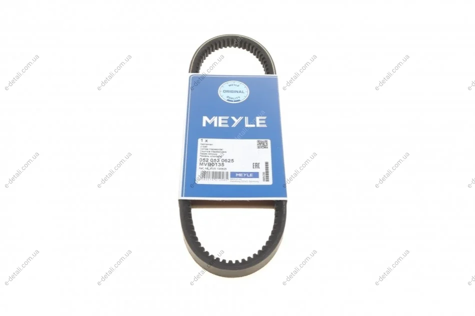 Ремінь генератора Mitsubishi Colt/Galant/Lancer 1.3-1.8 84-92 (13x625) MEYLE 052 013 0625 (фото 1)