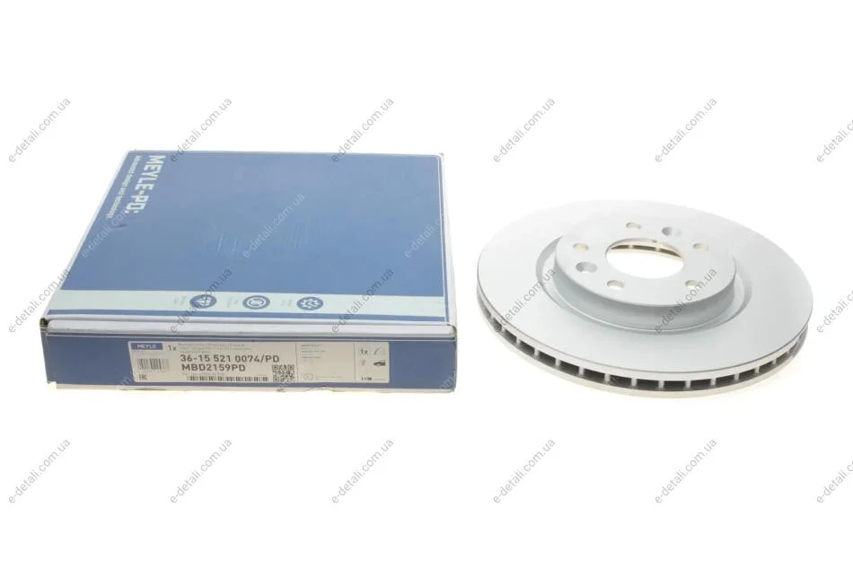 Диск тормозной (передний) Nissan Qashqai II/X-trail 13-/ Leaf 14-/ Renault Kadjar 13- (296x26) MEYLE 36-15 521 0074/PD (фото 1)