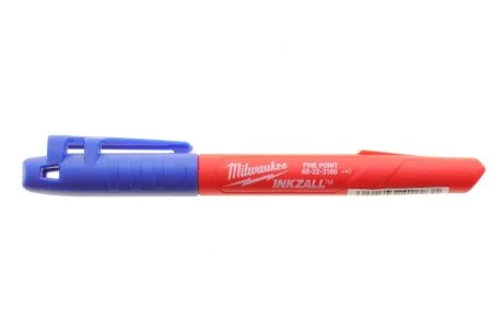 Маркер для будмайданчика INKZALL тонкий синій MILWAUKEE 4932492126