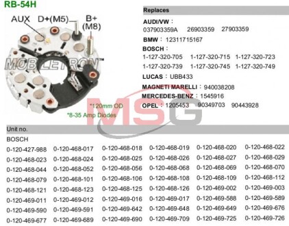 Диодный мост MOBILETRON RB-54H