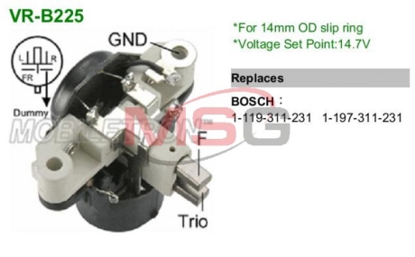 Регулятор напряжения генератора MOBILETRON VRB225 (фото 1)