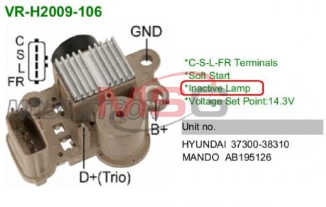 Регулятор напряжения генератора MOBILETRON VRH2009106