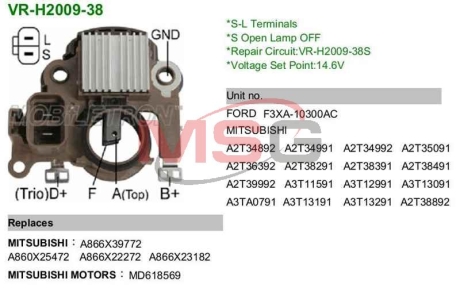 Регулятор напряжения генератора MOBILETRON VRH200938 (фото 1)