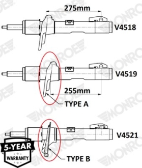 Амортизатор підвіски MONROE V4518