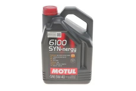 Олива 5W40 Syn-nergy 6100 (5L) (MB 229.5/VW 502 00/505 00/LL-01/RN0710/RN0700) (107979) заміна на 368451 MOTUL 368351