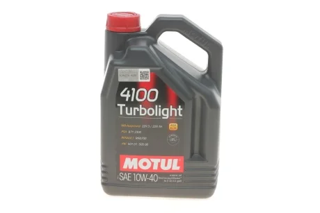 Олива 10W40 Turbolight 4100 (5L) (100357) заміна на 387706 MOTUL 387606