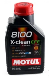 Масло 5W30 X-clean EFE 8100 (1L) (LL-04/9.55535-S1/S3/GM DEXOS2/MB 229.52) MOTUL 814001