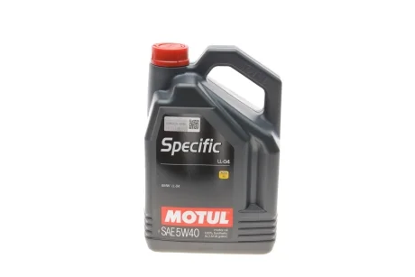 Олива 5W40 Specific LL-04 (5L) 101274 знято з виробн/заміна на 854151 MOTUL 832706