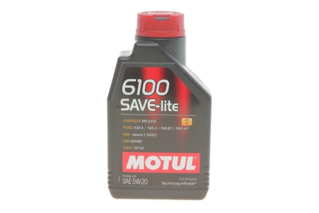 Масло моторное 6100 Save-Lite 5W-20 (1 л) MOTUL 841311 (фото 1)