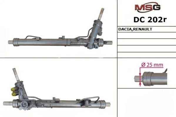 Рульова рейка з ГПК відновлена Renault Duster 10-18, Dacia Duster 10-17 MSG DC202R (фото 1)