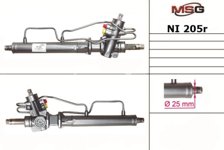 Рульова рейка з ГПК відновлена Nissan Micra 92-03 MSG NI205R (фото 1)