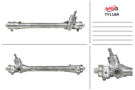 Рульова рейка без ГПК відновлена Toyota Avensis 09-18, Toyota Prius 09-17, Lexus CT 200h 10-22 MSG TY116R