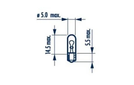 Автолампа Narva Standard W1,2W W2x4,6d 1,2 W прозрачная NARVA 17032