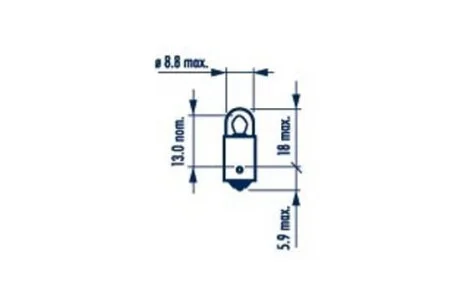 Автолампа Narva T2W BA9s 2 W прозрачная NARVA 17053