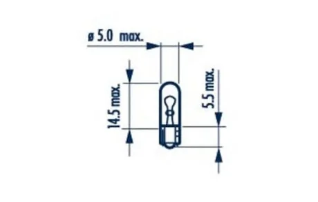 Автолампа Narva W2,3W W2x4,6d 2,3 W прозрачная NARVA 17073
