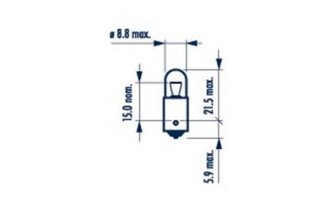 Автолампа T4W BA9s 4 W прозрачная NARVA 17141