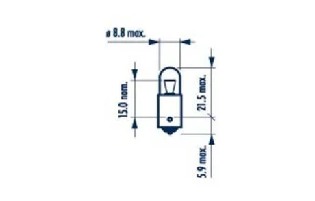 Автолампа Narva T4W BA9s 4 W прозрачная NARVA 17143