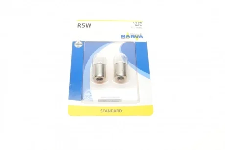 Автолампа R5W 12V 5W BA15s Standard (blister/к-кт 2шт.) NARVA 171714000