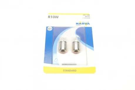 Автолампа R10W 24V 10W BA15s Standard (blister/к-кт 2шт) NARVA 173264000