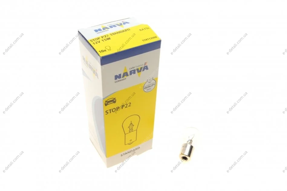 Автолампа P15W 12V 15W BA15s Standard NARVA 174113000 (фото 1)