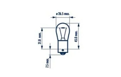 Автолампа Narva P21W BA15s 21 W прозрачная NARVA 17635