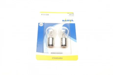 Автолампа P21/5W 24V 21/5W BAY15d Standard (blister/к-кт 2шт) NARVA 179254000