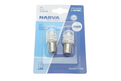 Автолампа P21W 12V 2.2W BA15s LED (белая) (к-кт 2 шт.) NARVA 181484100