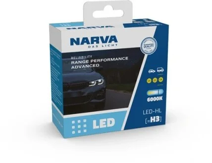 Автолампа H3 12/24V 19W PK22s Performance Advance LED 6000K 1700lm (к-кт 2шт) NARVA 181828100