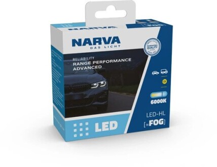 Лампа світлодіодна LED Fog H8/H11/H16 12/24V Range Performance Advanced (комплект) NARVA 182188100