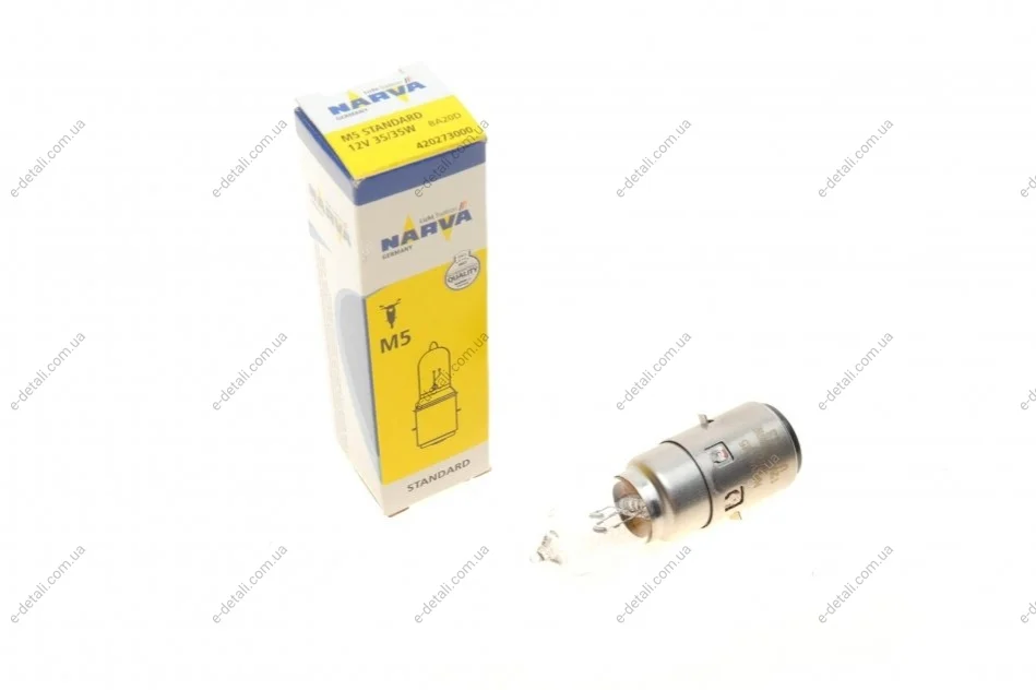 Автолампа M5 12V 35/35W BA20d Standard (Moto) NARVA 420273000 (фото 1)