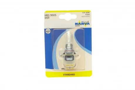 Автолампа HB3/9005 12V 60W P20d (American Types) (blister/1шт) NARVA 480054000
