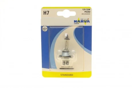 Автолампа H7 12V 55W PX26d Standard (blister/1шт) NARVA 483284000