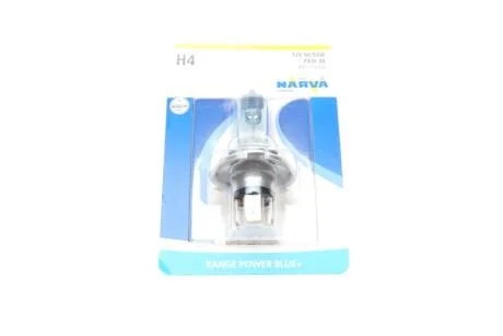Автолампа H4 12V 60/55W P43t Range Power Blue+ (3700K) (blister/ 1шт) NARVA 486774000