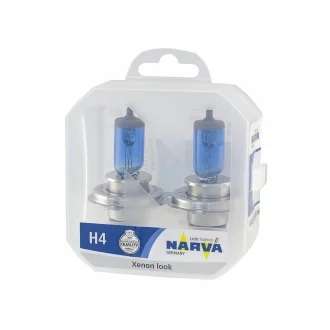 Лампа галогенна TWIN SET H4 12V 60/55W RANGE POWER WHITE (вир-во Narva) NARVA 48680S2