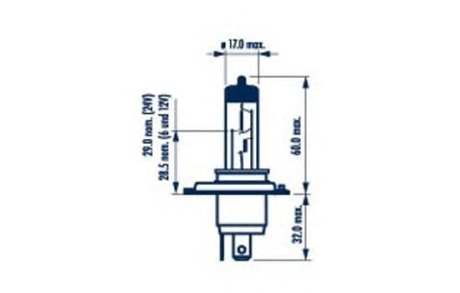 H4 24V 75/70W P43T Blister 1 pc. NARVA 48892 (фото 1)